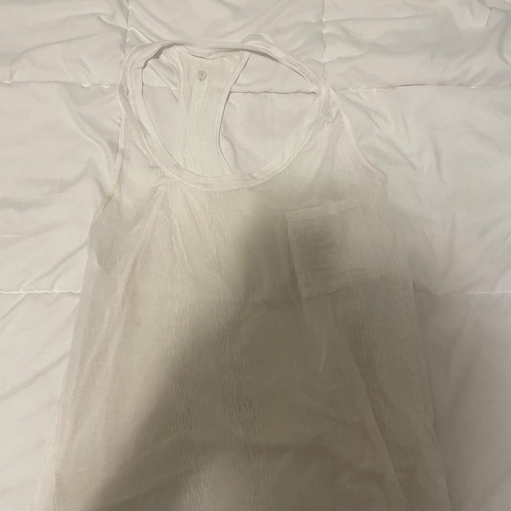 Lululemon Women's White Sleeveless Top